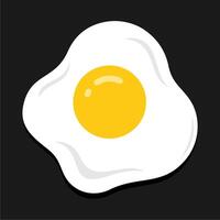 fried egg flat style design vector