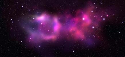 Space background with realistic nebula and shining stars. Magic colorful galaxy with stardust vector