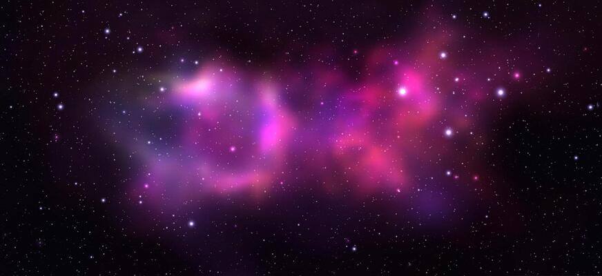 Space background with realistic nebula and shining stars. Magic colorful galaxy with stardust