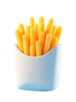 isolated realistic 3d french fries snack png