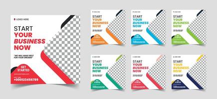Achieve top-notch branding with our Digital Marketing Social Media Post Templates for ads or promotions. Perfect for digital marketers seeking professional, eye-catching, and versatile designs. vector