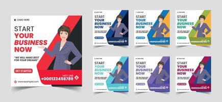 Create consistent, professional content with our Social Media Post Template. Tailored for digital marketing agencies, School, Company. It ensures maximum impact across platforms. vector