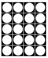 A black and white image of a grid of circles png