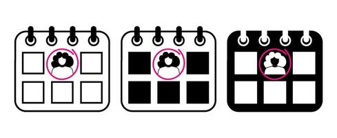 A calendar with one date marked for an important event, visually emphasizing the schedule planning process in a simple, clear design vector