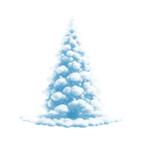 Realistic 3D image of forest Christmas tree covered with layer of white fluffy snow png