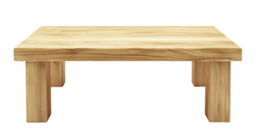 Empty wooden table isolated on transparent background png