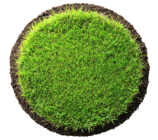 Circle of land with grass isolated on transparent background png