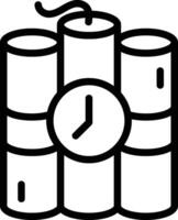Dynamite Icon. TNT dynamite bomb with burning fuse vector