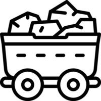 Mining Cart Icon. Mining carts filled with minerals vector