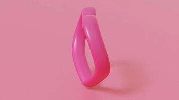 Vibrant 3D animation of pink heart frame against solid pastel pink background. Smooth rotation and elegant design make it perfect for romantic, Valentine's Day, or love-themed visuals. video