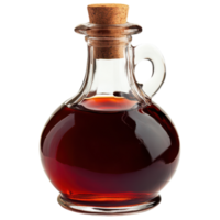 A bottle of syrup with a cork on top png