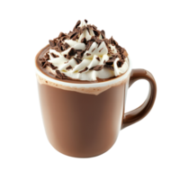 A hot chocolate with whipped cream and chocolate png