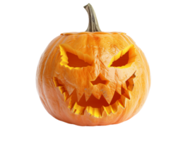 A pumpkin with a scary face on it png