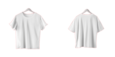 White Tshirt Mockup Front and Back View. White Cotton T Shirt Display Front and Back png
