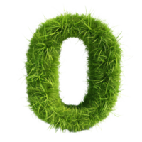 Cute Grass Texture Number 0 on Isolated Background. Lush Grass Number Zero on Isolated Background png