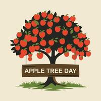 Apple Tree Day background. vector