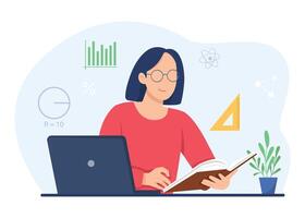 Learning concept illustration. Flat design concept of online education, training and courses, learning, tutorials. vector