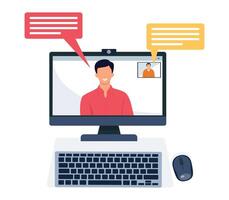 Online webinar, conference, online course concept. Web binar or web tutorial concept. vector