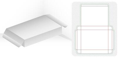 Box packaging die cut template designs 3d mock-up isolated white backgrounds for your product in the form foldable crease thickness for bakery shops, products compartments unique designs minimalist vector