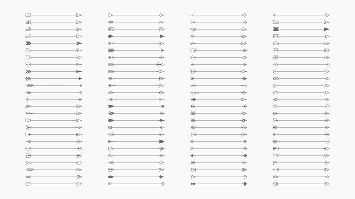 100 Stretchless Arrow Brushes