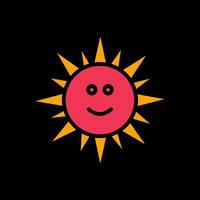 Sun with Face Icon Design vector