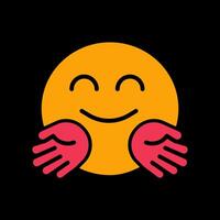Hugging Face Icon Design vector
