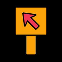 Diagonal Up Left Arrow Icon Design vector