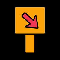 Diagonal Down Right Arrow Icon Design vector