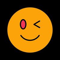 Winking Face Icon Design vector