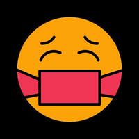 Face with Medical Mask Icon Design vector