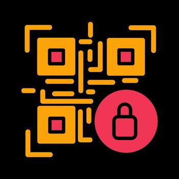 QR Code Encryption Icon Design vector