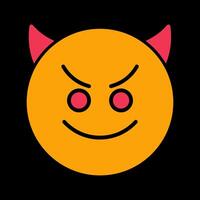 Smiling Face with Horns Icon Design vector