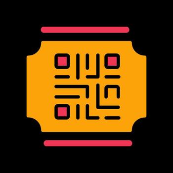 QR Code Ticket Icon Design vector