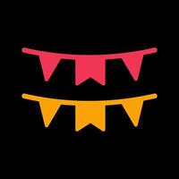Bunting Flags Icon Design vector