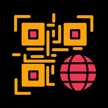 qr código sitio web icono diseño vector