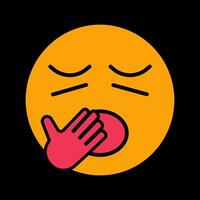 Yawning Face Icon Design vector