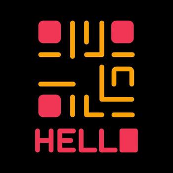 QR Code Text Icon Design vector