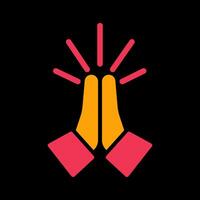 Folded Hands Icon Design vector