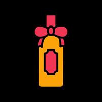 Wine Bottle with Bow Icon Design vector