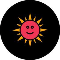 Sun with Face Icon Design vector