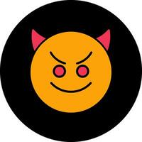 Smiling Face with Horns Icon Design vector