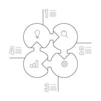 Arrow circle infographics, cycle diagrams, charts, presentation graphics. Business concept with 4 options vector