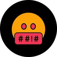 Face with Symbols on Mouth Icon Design vector