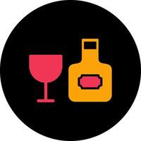 Wine Bottle and Glass Icon Design vector