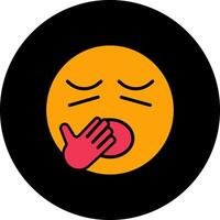 Yawning Face Icon Design vector