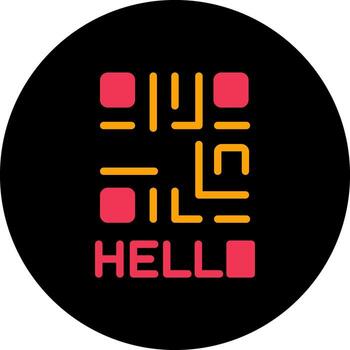 QR Code Text Icon Design vector