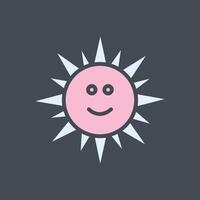 Sun with Face Icon Design vector