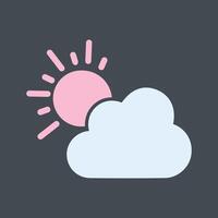 Sun Behind Small Cloud Icon Design vector