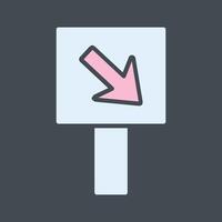 Diagonal Down Right Arrow Icon Design vector