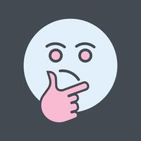 Thinking Face Icon Design vector